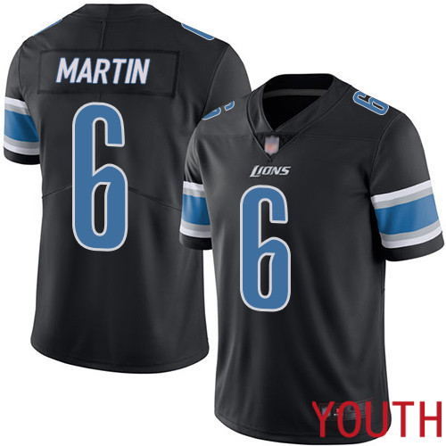 Detroit Lions Limited Black Youth Sam Martin Jersey NFL Football #6 Rush Vapor Untouchable->youth nfl jersey->Youth Jersey